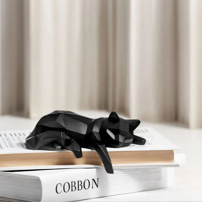 Sleek Silhouette Cat — Modern Minimalist Bookshelf Statue