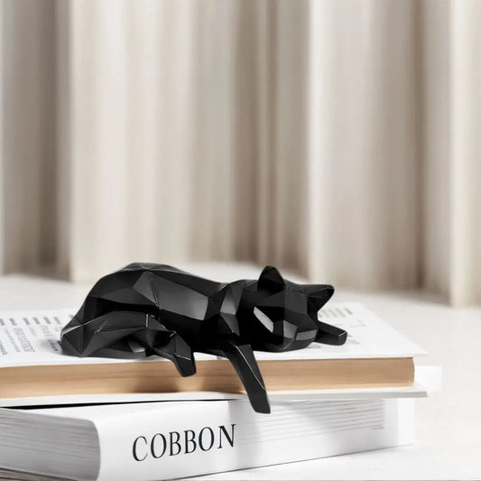 Sleek Silhouette Cat — Modern Minimalist Bookshelf Statue