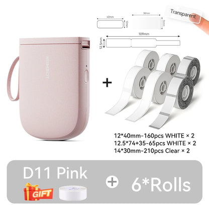 Portable Bluetooth Label Printer 300DPI Mini Maker