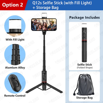 LumiFlex Bluetooth Tripod – Telescopic Selfie Stick for All Smartphones