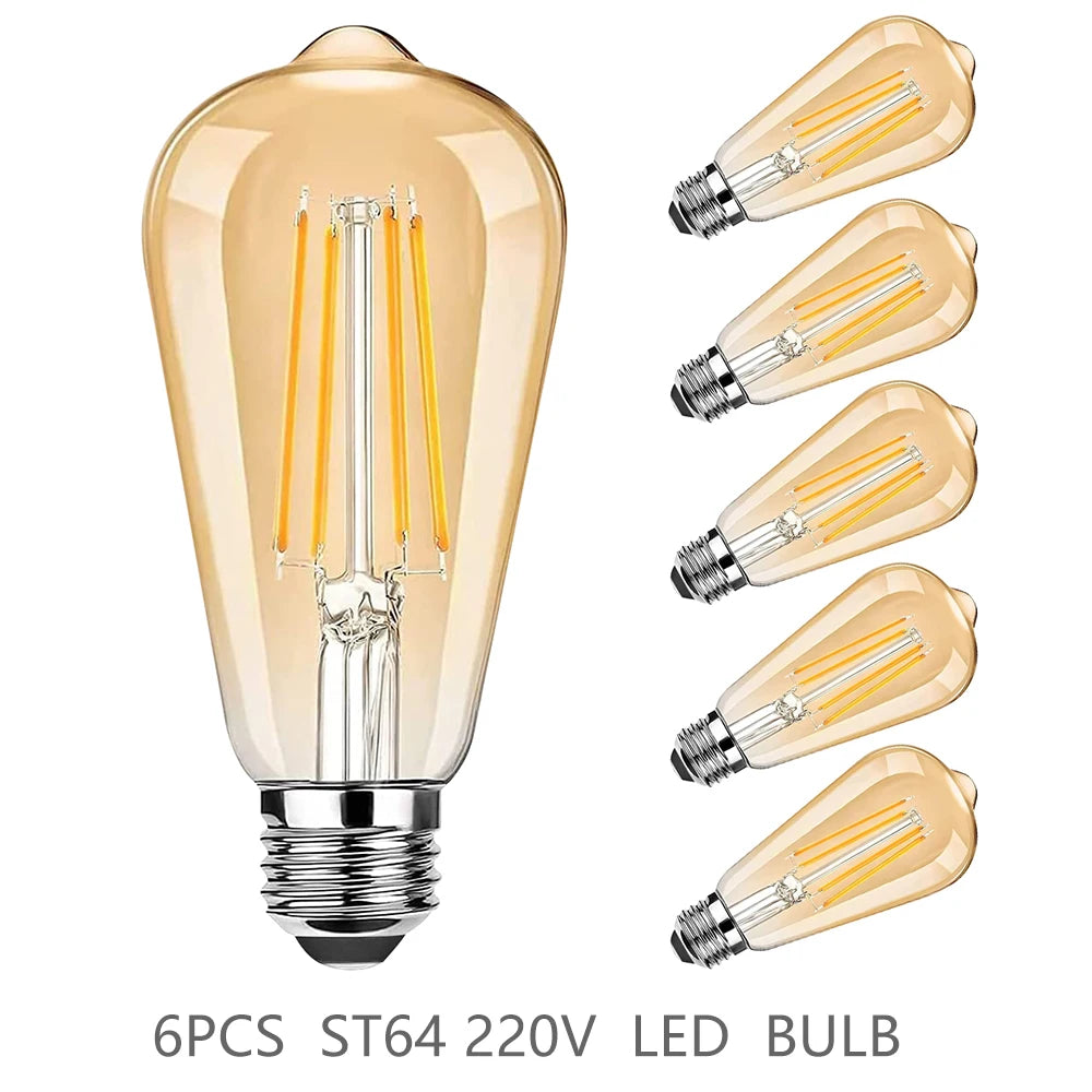 Classic Filament Shine – ST64 E27 Warm White LED Light Pack