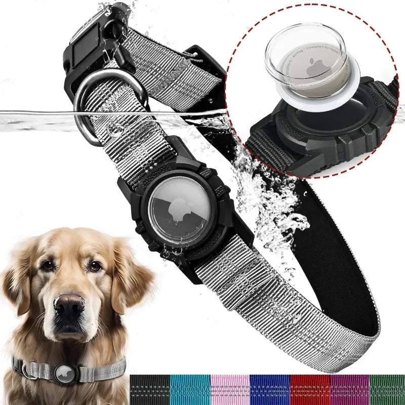 Reflective Waterproof AirTag Dog Collar Anti-Loss