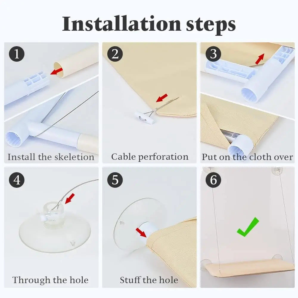 Cat Window Hammock Bed with Strong Suction Cups