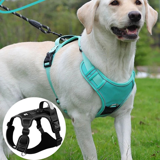 No Pull Dog Harness with AirTag Holder Reflective