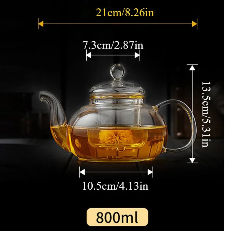 Premium Glass Tea Pot with Strainer