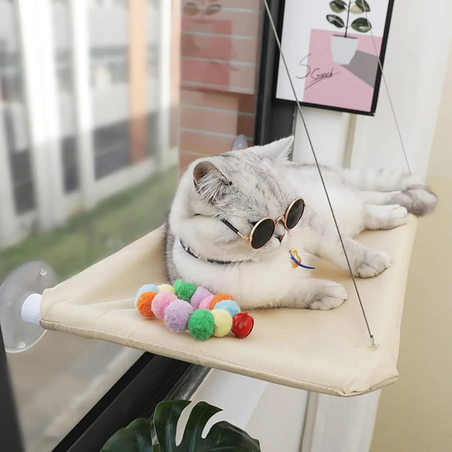 Cat Window Hammock Bed with Strong Suction Cups