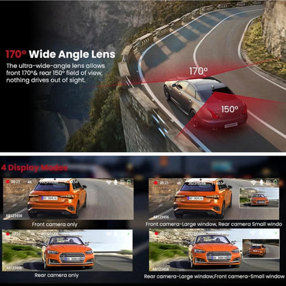 4K Dash Cam Front and Rear Car DVR with WiFi