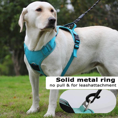 No Pull Dog Harness with AirTag Holder Reflective