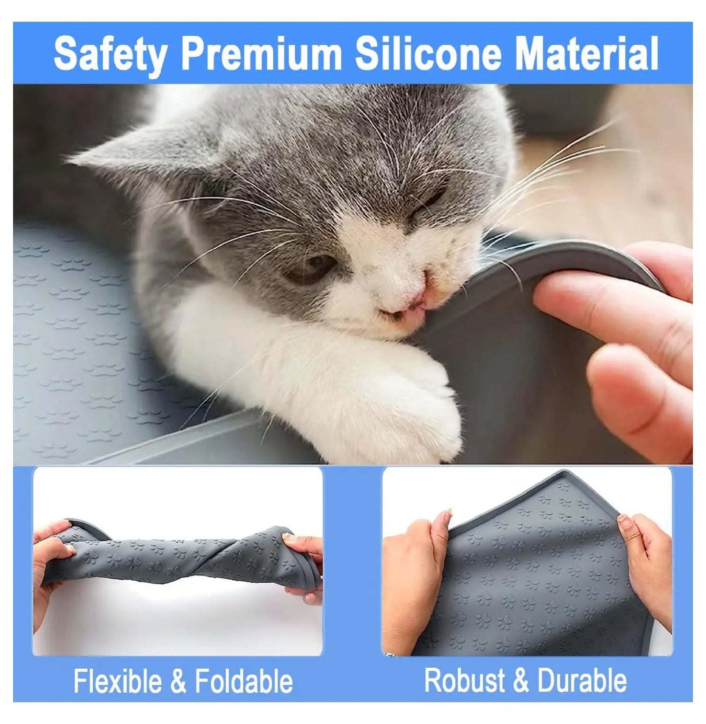 CleanPaws Dining Mat – Durable Silicone Protector for Cats & Dogs