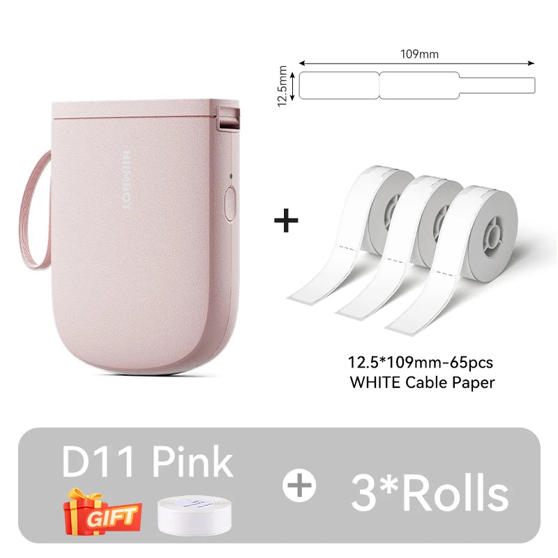 Portable Bluetooth Label Printer 300DPI Mini Maker