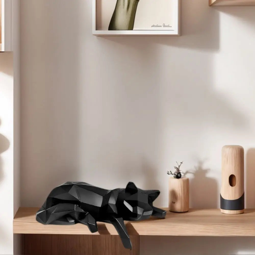 Sleek Silhouette Cat — Modern Minimalist Bookshelf Statue