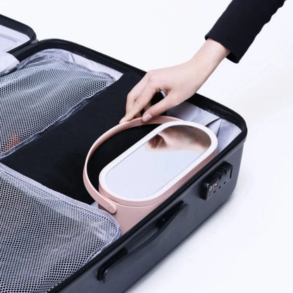 Portable Makeup Organizer Box with LED Mirror