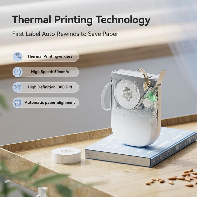 Portable Bluetooth Label Printer 300DPI Mini Maker