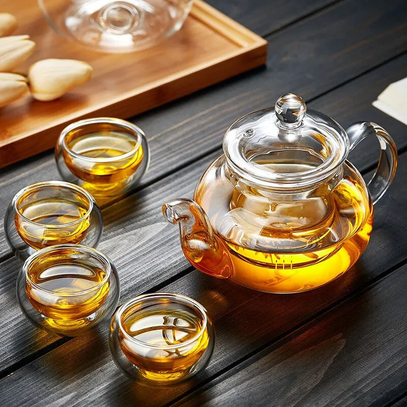 Premium Glass Tea Pot with Strainer