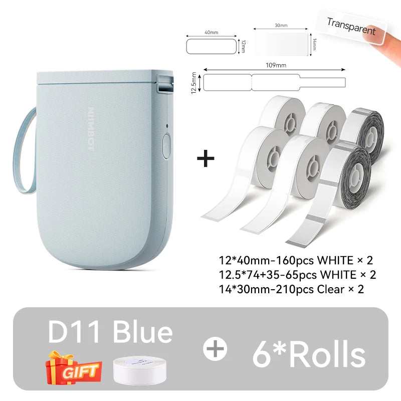 Portable Bluetooth Label Printer 300DPI Mini Maker